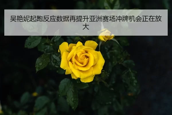 吴艳妮起跑反应数据再提升亚洲赛场冲牌机会正在放大