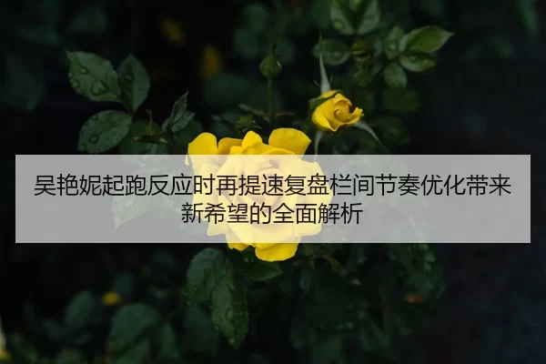 吴艳妮起跑反应时再提速复盘栏间节奏优化带来新希望的全面解析